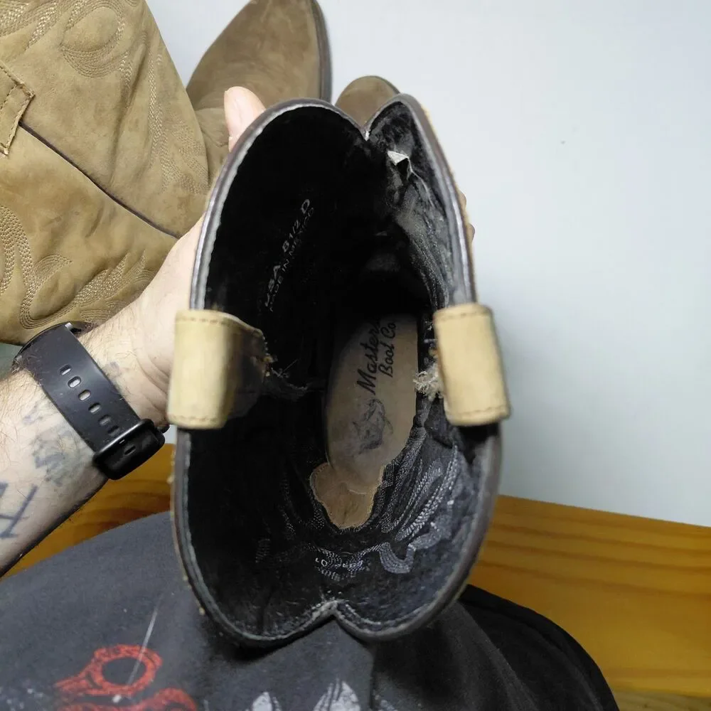 Masterson Boot Co Cowboy Brown Leather Boots Men's Size 8.5 D